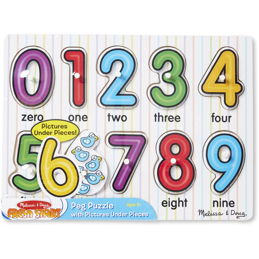 See-Inside Numbers Wooden Peg Puzzle (10 pcs)