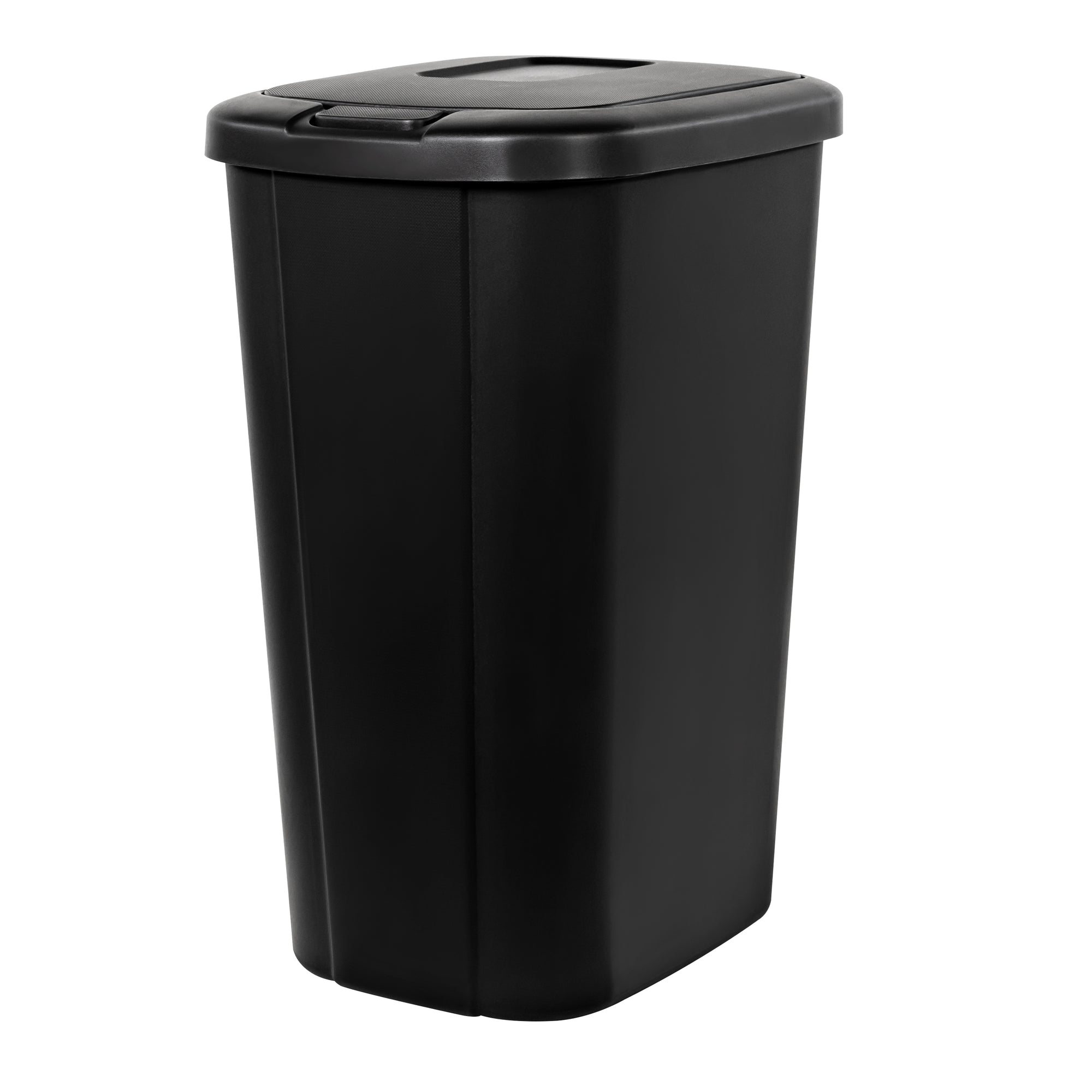 Lid Trash Can, Black with Decorative Texture