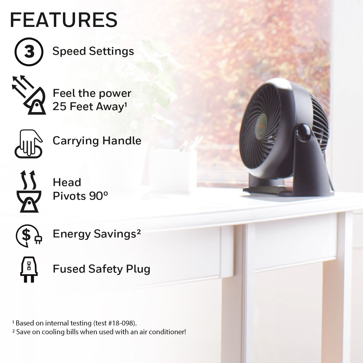 TurboForce Air Circulator Personal Fan, HT-900, Black